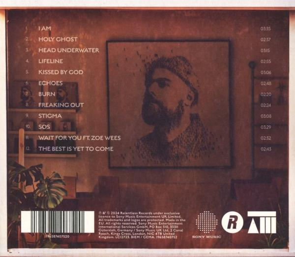 Album-Rückseite. Zeigt Albumtitel, Songtitel und Credits. Enthält ein Männerporträt.