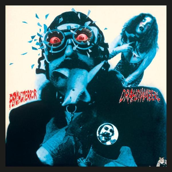Ein Albumcover mit einem surrealen Bild und dem Text 'Psychoteror/Drahomírs'.