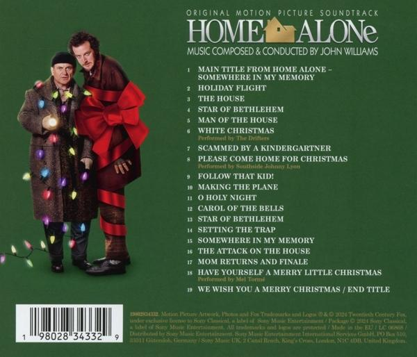 Die Rückseite einer 'Kevin - Allein zu Haus' Soundtrack-CD, mit Titelliste und Filmstill.