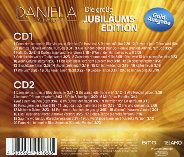 CD-Cover mit Text auf Deutsch. Enthält Text über Daniela Alfinito.