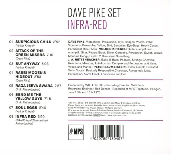 Albumcover mit Titelliste und Credits. Enthält Dave Pike Set, Infra-Red Album.
