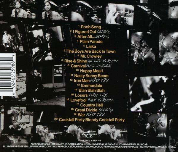 CD-Cover mit Schwarz-Weiß-Fotos, einer Liste von Songs und Namen.