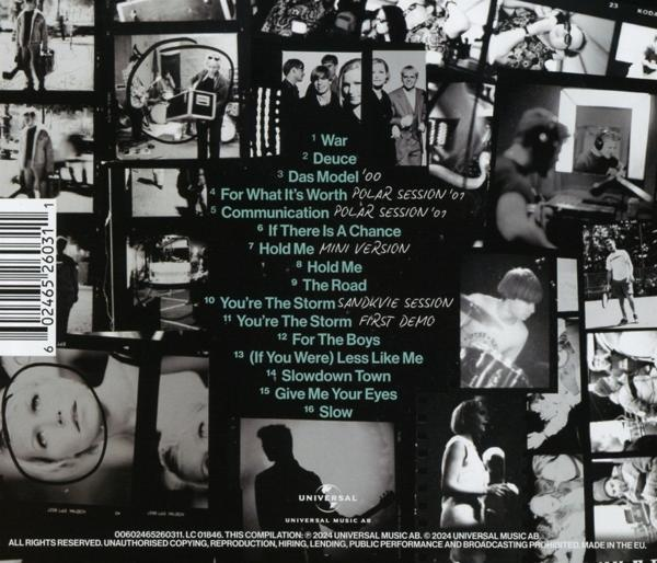 Albumcover mit Schwarz-Weiß-Bildern. Text: Bandname und Titelliste. Universal Music Logo.