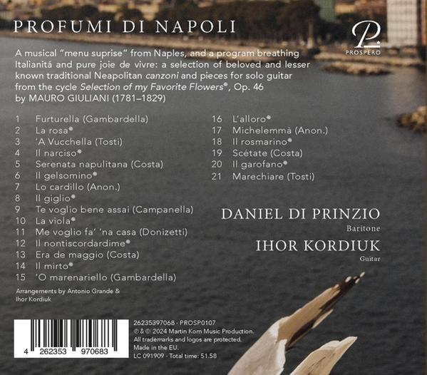 Albumcover mit Text, Titelliste und Noten, weißer Hintergrund, mehrere Vögel.