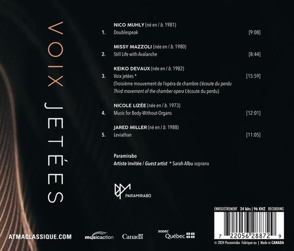 Rückseite einer CD-Hülle mit Titelliste, Credits und Logos, weißer Hintergrund.