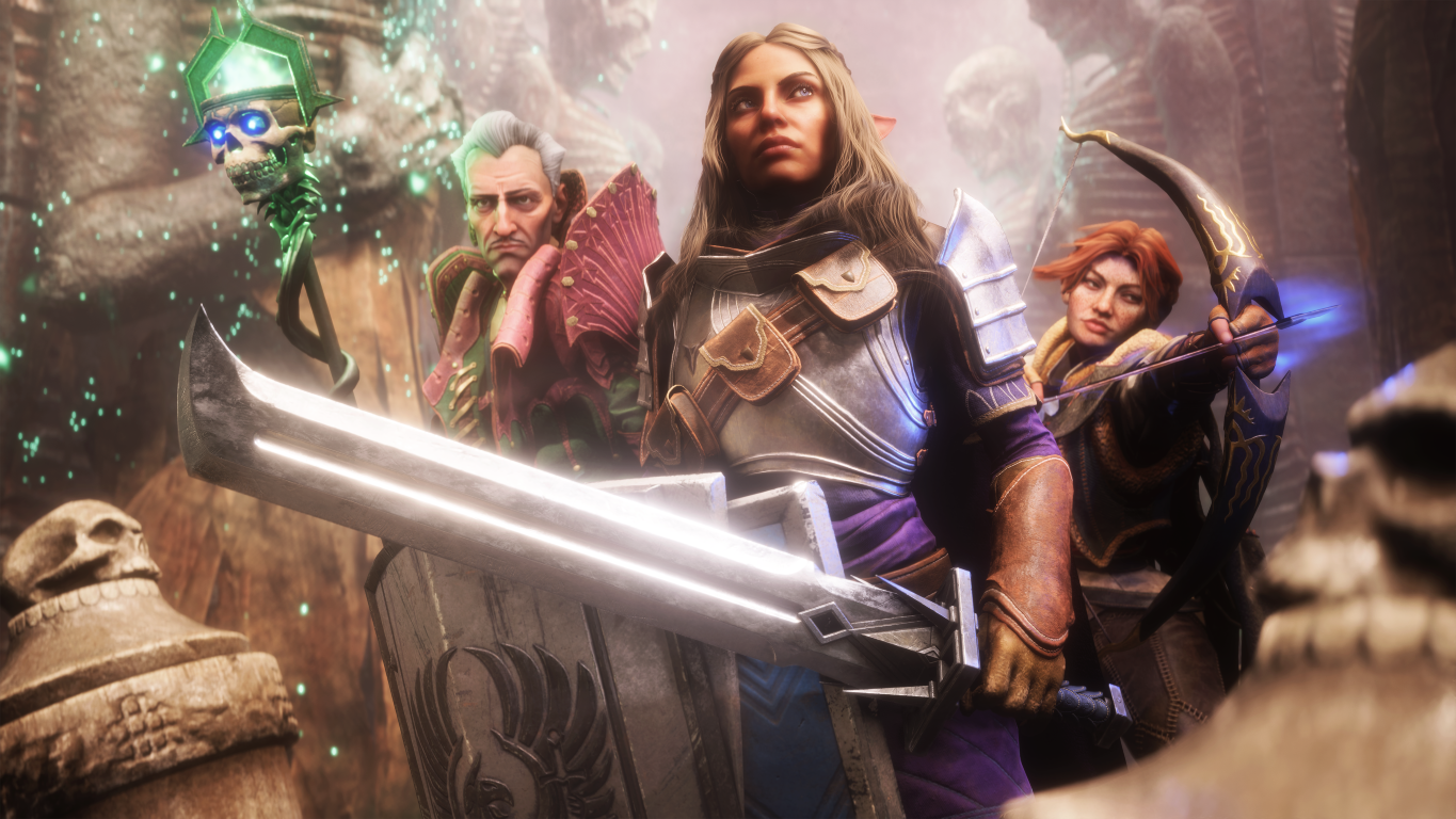 Dwóch mężczyzn biegnie przez dżunglę, ściganych przez osobę z batem. W tle drzewa i liście.