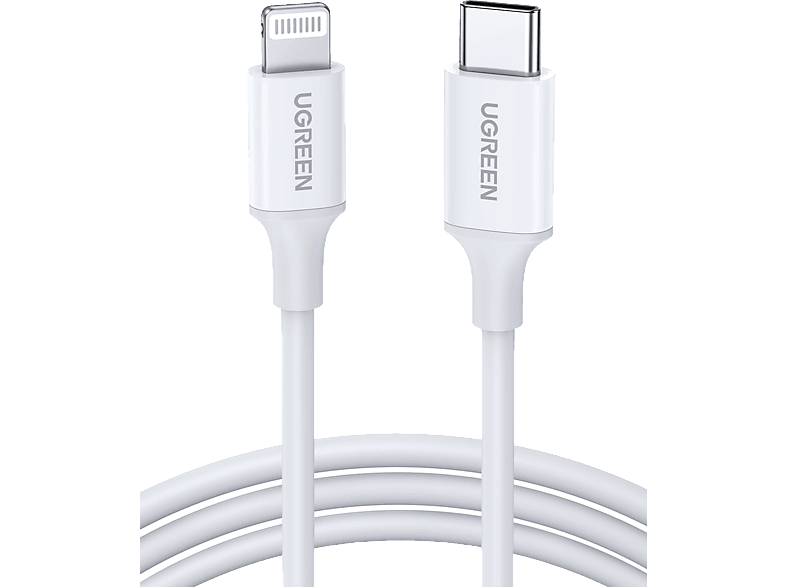 UGREEN Lightning to USB-C 3A PD MFi Sertifikalı Hızlı Şarj Kablosu 1 m Beyaz_0