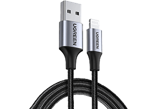 UGREEN Lightning to USB-A Örgülü MFi Sertifikalı iPhone Hızlı Şarj Kablosu 2 m Siyah_0