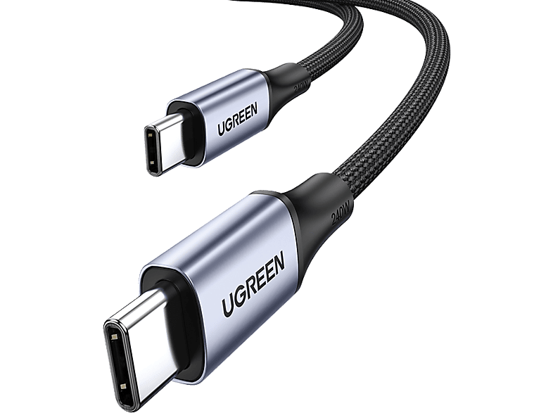 UGREEN USB-C to USB-C 240W Örgülü Hızlı Şarj Kablosu 2 m Siyah_0