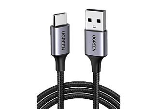 UGREEN USB-C to USB-A 3A QC Örgülü Hızlı Şarj Kablosu 3 m Siyah