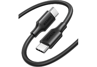 UGREEN USB-C to USB-C 60W 3A QC PD Hızlı Şarj Kablosu 1 m Siyah