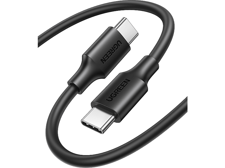 UGREEN USB-C to USB-C 60W 3A QC PD Hızlı Şarj Kablosu 1 m Siyah_0