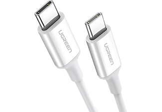 UGREEN USB-C to USB-C 60W 3A QC PD Hızlı Şarj Kablosu 2 m Beyaz