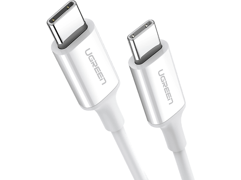 UGREEN USB-C to USB-C 60W 3A QC PD Hızlı Şarj Kablosu 2 m Beyaz_0