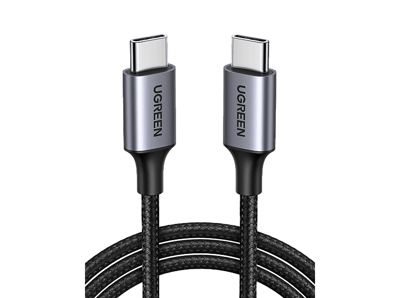 UGREEN USB-C 60W 3A QC PD Örgülü Hızlı Şarj Kablosu 2 Metre Siyah 50152