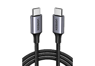 UGREEN USB-C to USB-C 60W 3A QC PD Örgülü Hızlı Şarj Kablosu 1 m Siyah_0