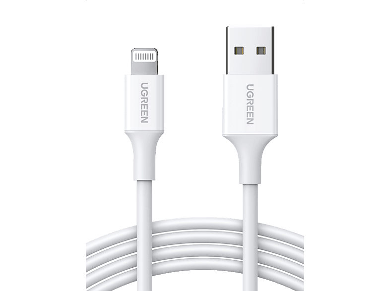 UGREEN Lightning to USB-A MFi Sertifikalı iPhone Hızlı Şarj Kablosu 1 Metre Beyaz 20728