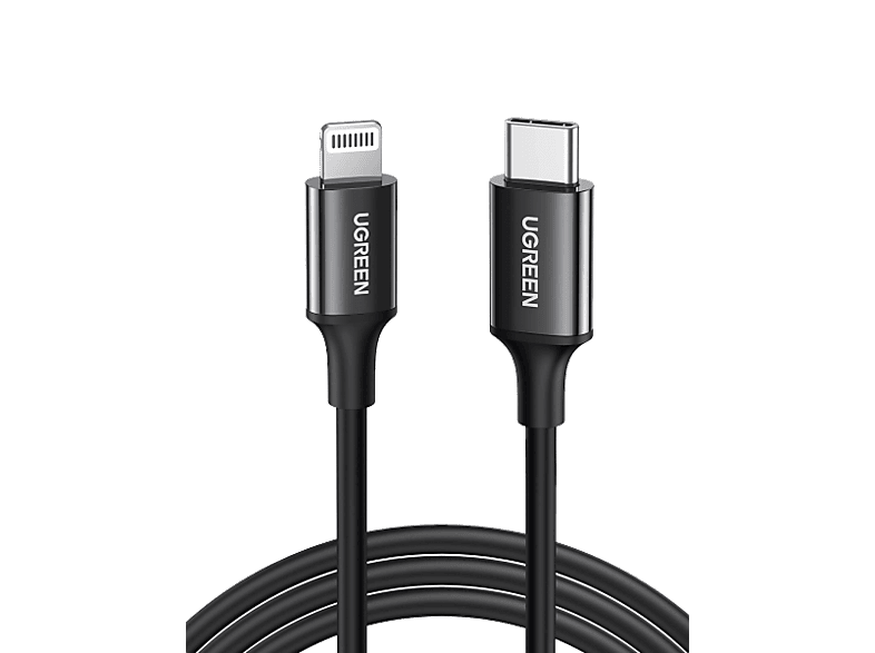 UGREEN Lightning to USB-C 3A PD MFi Sertifikalı Hızlı Şarj Kablosu 2 m Siyah_0