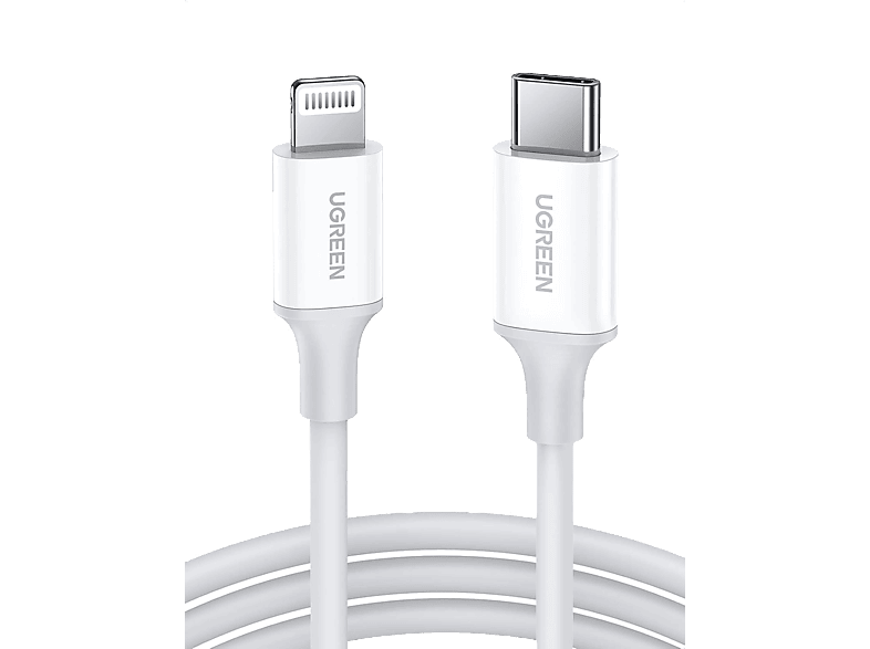 UGREEN Lightning to USB-C 3A PD MFi Sertifikalı Hızlı Şarj Kablosu 2 m Beyaz_0