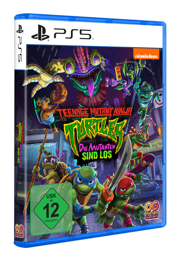 Videospiel-Cover für PS5. Teenage Mutant Ninja Turtles: Die Mutanten Sind Los, für PS5.