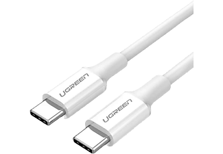 UGREEN USB-C to USB-C 100W 5A QC PD Hızlı Şarj Kablosu 1 m Beyaz