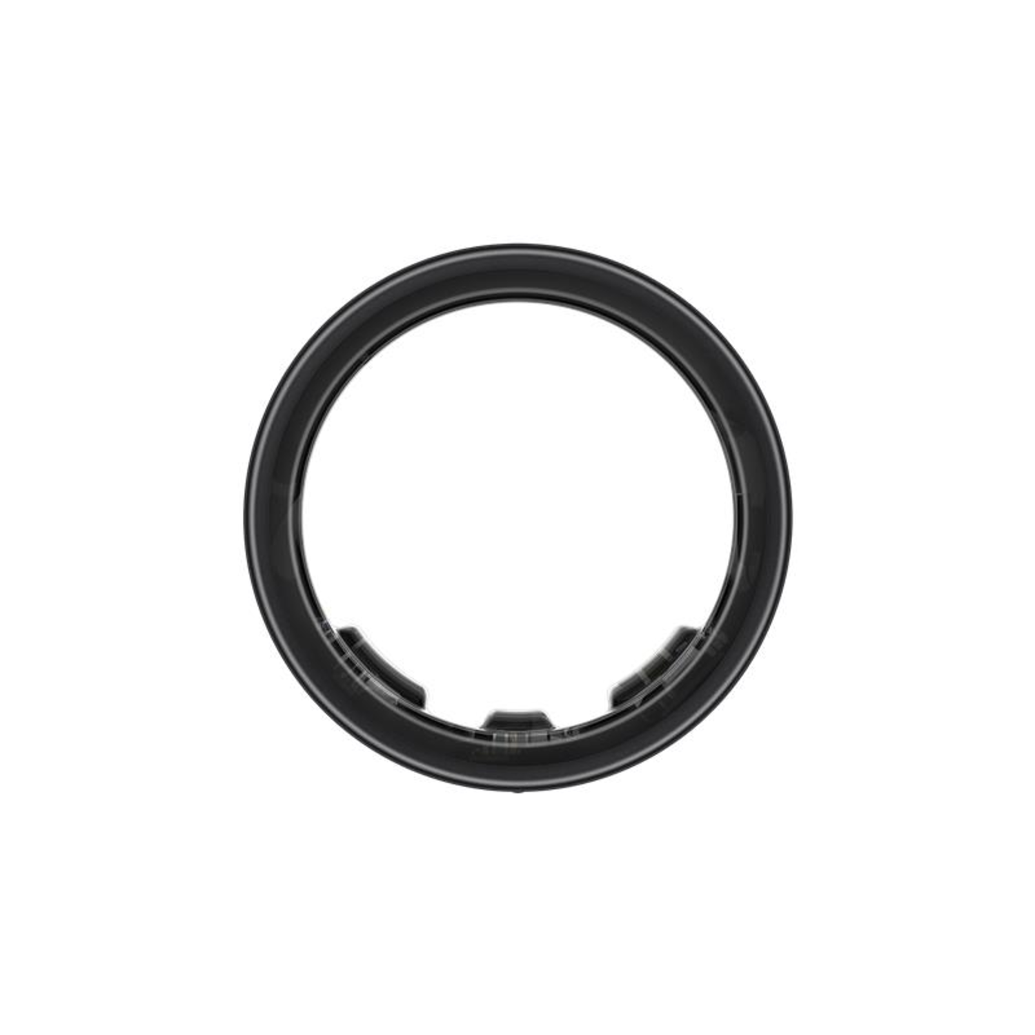 Top view of a black ring.