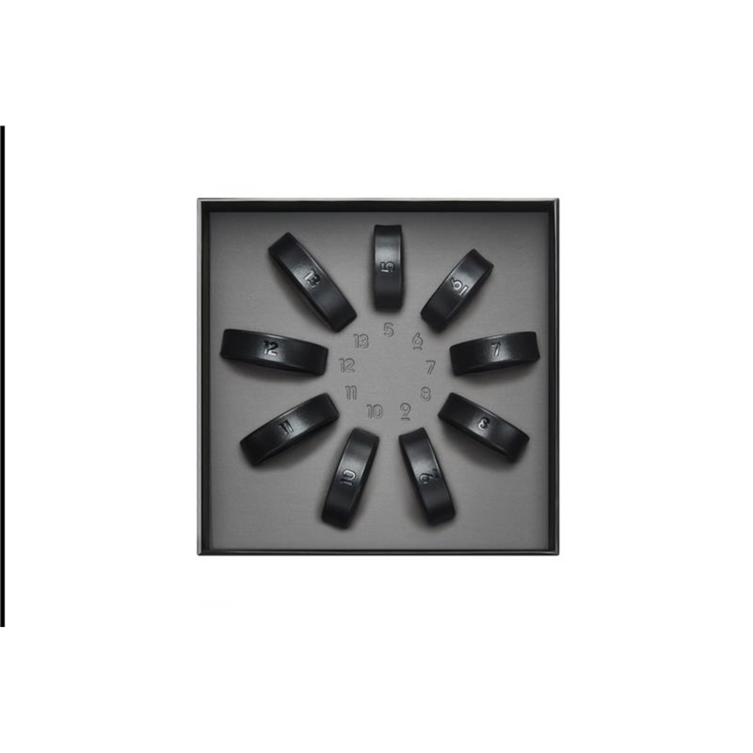 Black rings with numbers inside a gray box on a white background.