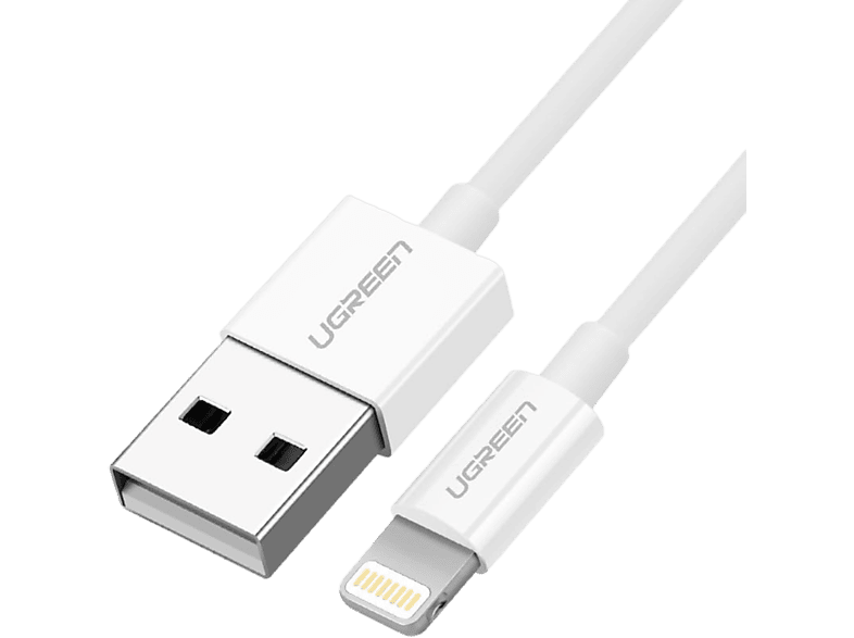 UGREEN Lightning to USB-A MFi Sertifikalı iPhone Hızlı Şarj Kablosu 2 Metre Beyaz 20730