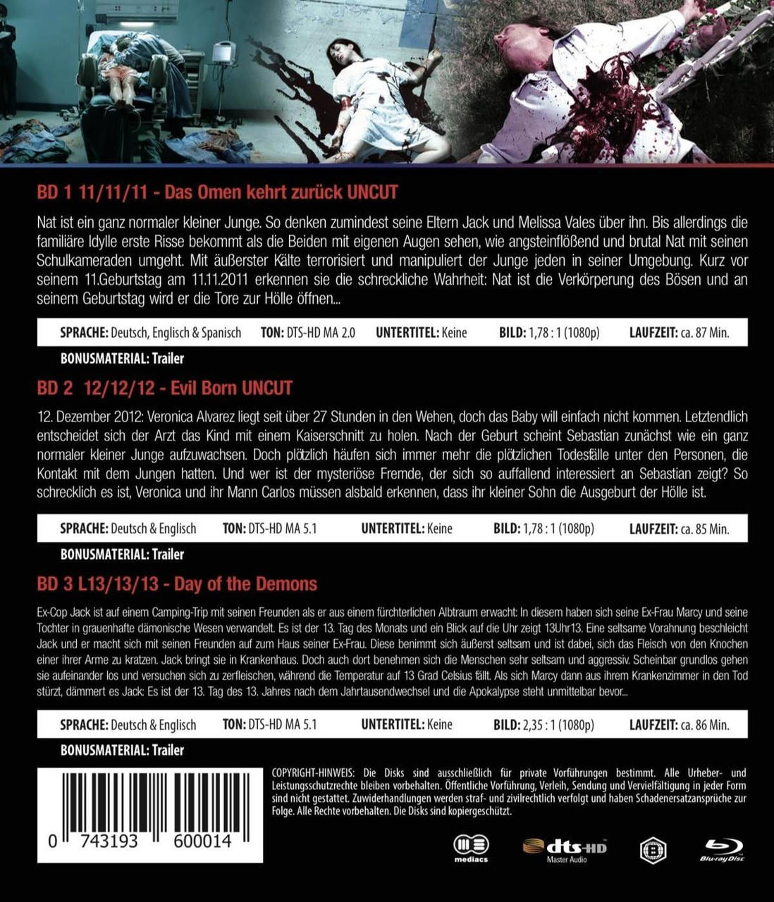DVD-Hülle mit englischem Text, Informationen zum Film und zu den Sonderausstattungen.