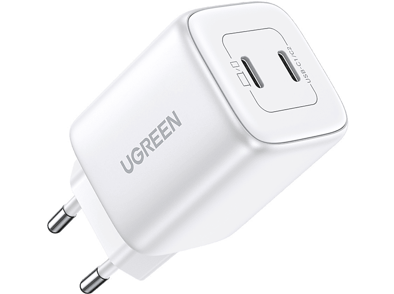 UGREEN Nexode 45W GaN Hızlı Şarj Cihazı Type-C QC PD 2xUSB-C Beyaz 15327