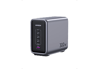 UGREEN Nexode 300W GaN 5 Portlu Hızlı Şarj Cihazı İstasyonu 4xUSB-C 1xUSB-A Gri_0