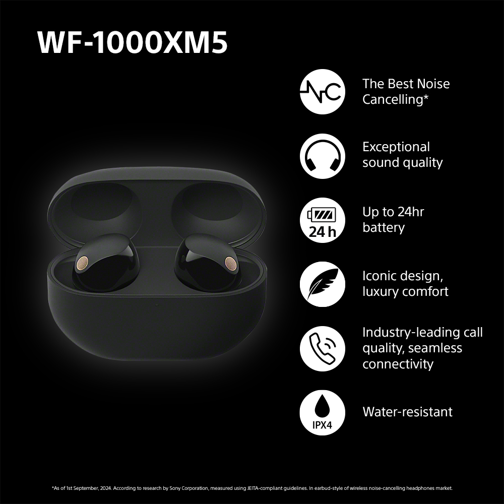 SONY WF-1000X M5 イヤホン 黒 ソニー、フルワイヤレスイヤホン「WF-1000X M5」を9月発売――新型