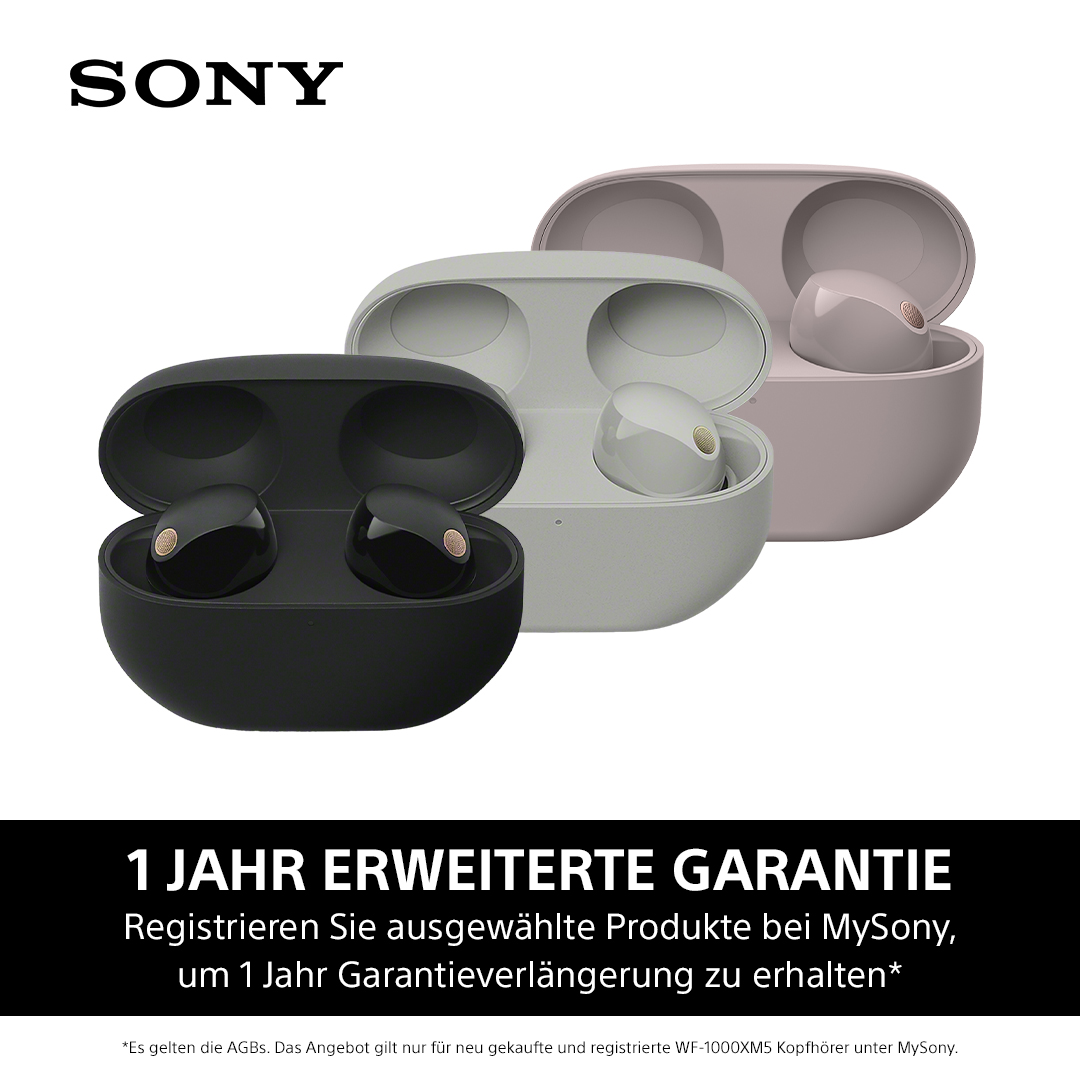 Drei Kopfhörer-Etuis in Schwarz, Weiß und Rosa mit dem SONY-Logo.