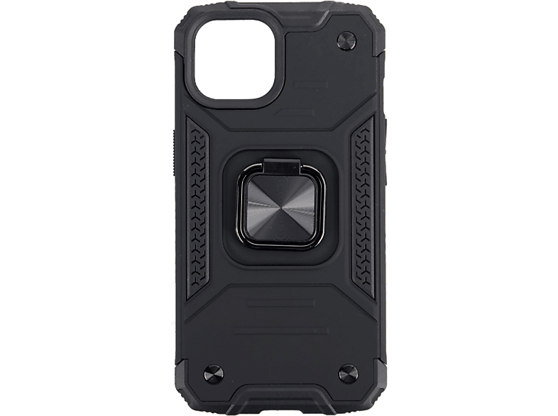 Funda móvil - ISY ISC 6100, Apple, iPhone 15, Resistente a Golpes, Soporte Plegable Integrado, Negro