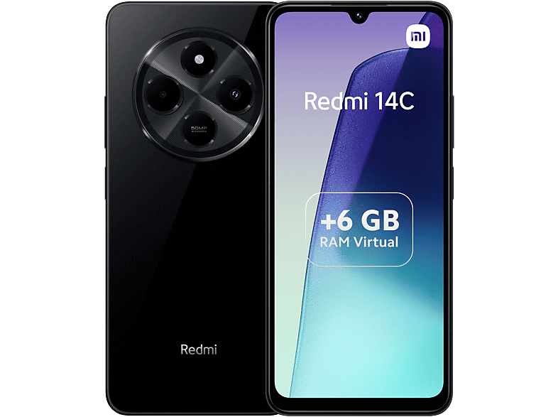 Móvil - Xiaomi Redmi 14C, Negro, 128GB, 6GB RAM, 6.88