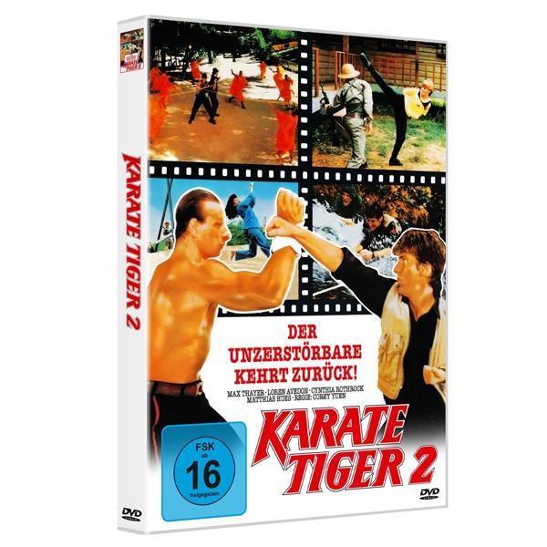 DVD-Cover: Filmszenen, 'Karate Tiger 2', Action, Schauspieler, Text auf Deutsch.