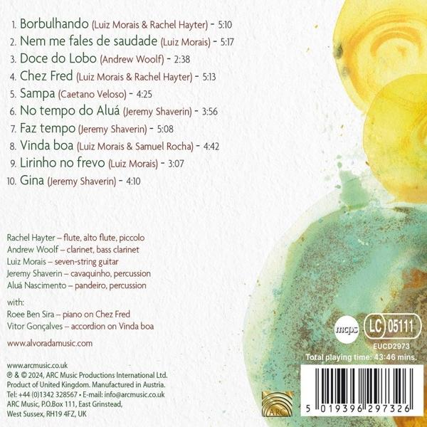 CD-Cover mit Songtiteln und Credits in Portugiesisch und Englisch.