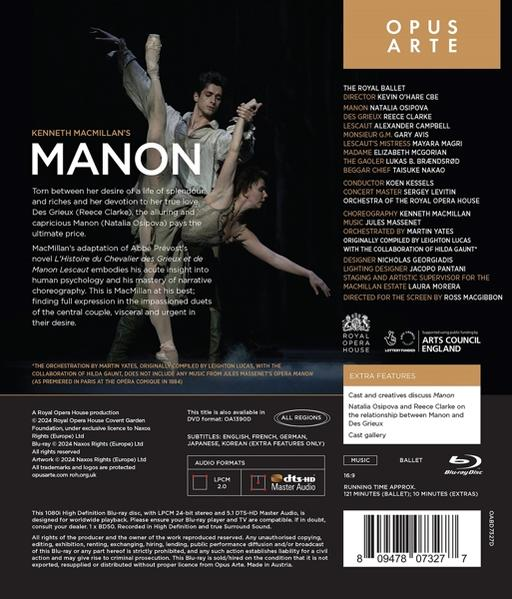 Rückseite einer DVD. Zeigt Balletttänzer und Text über die Aufführung.
