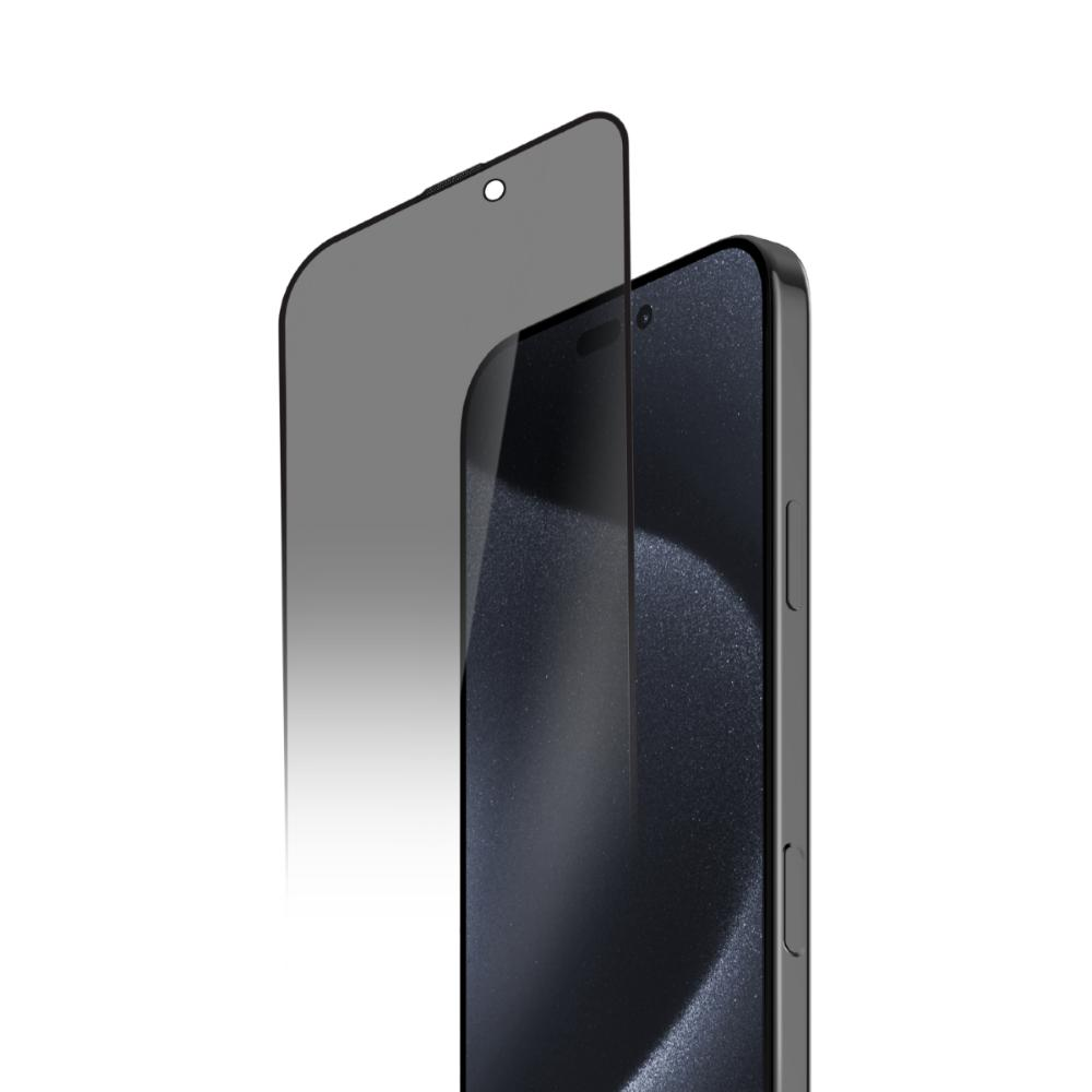 Ekran koruyucusu takılı bir akıllı telefon. Koruyucu hafif kaydırılmış, telefonun ekranını gösteriyor.
