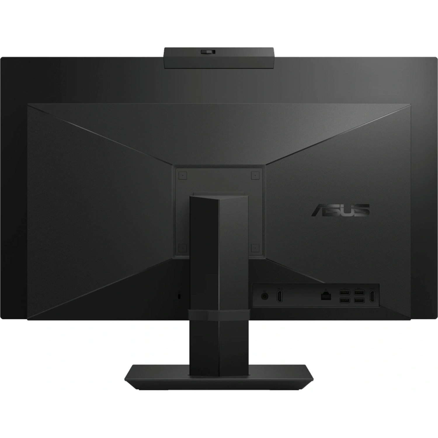 Arrière d'un écran d'ordinateur ASUS. Design noir avec ports et support.