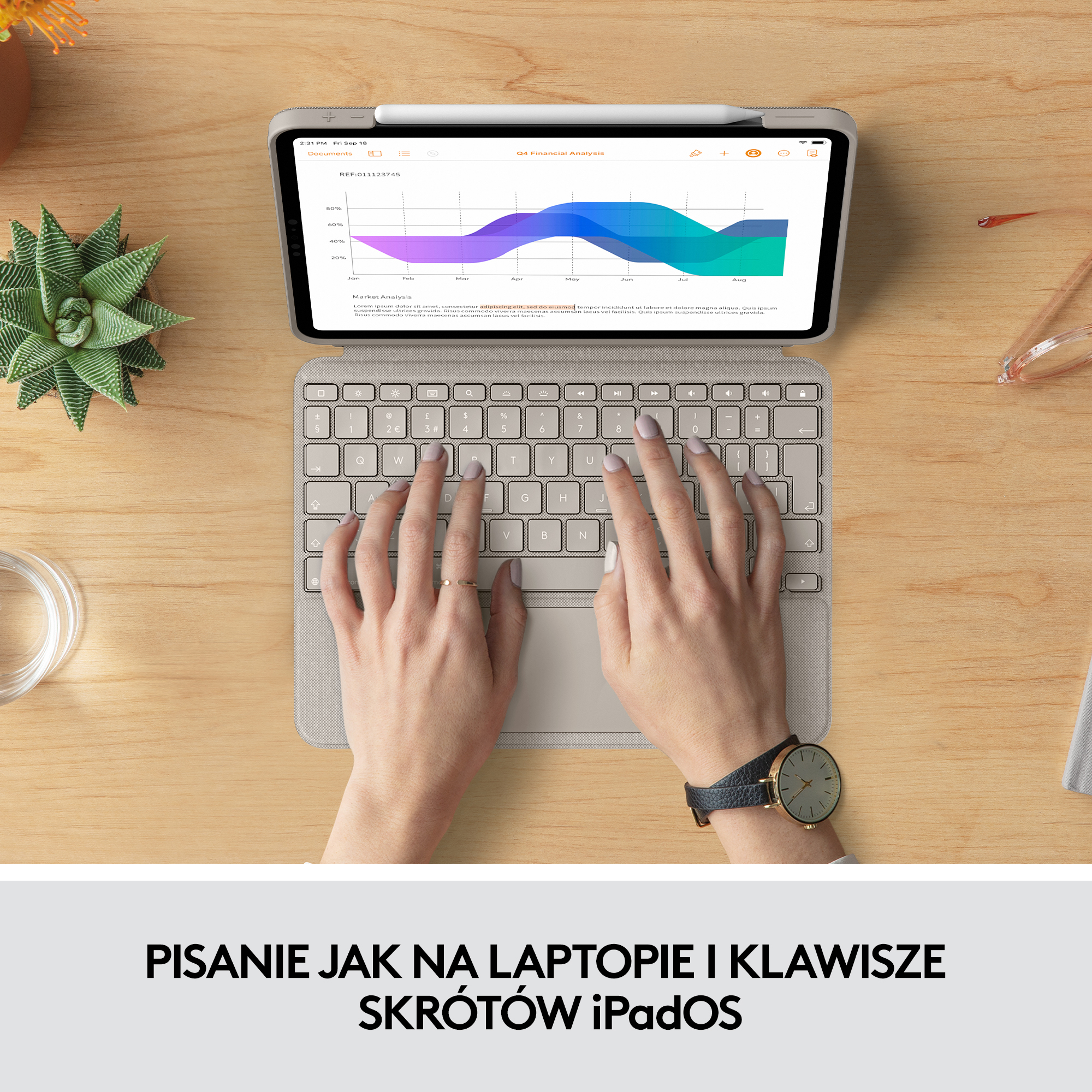 Etui LOGITECH Combo Touch do iPad Pro 11 Sand