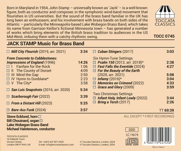 Ein CD-Cover mit Noten und Text über Musik für Blechbläser.