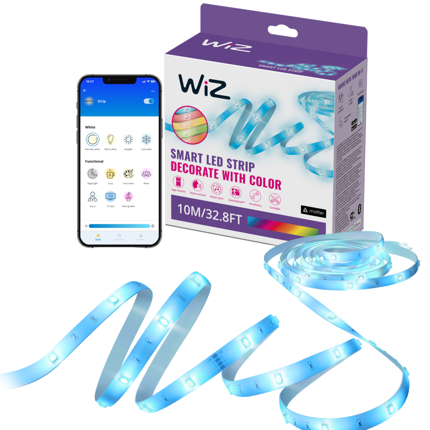 WIZ Rgb 10 M Muzieksynchronisatie Ledstrip Wit