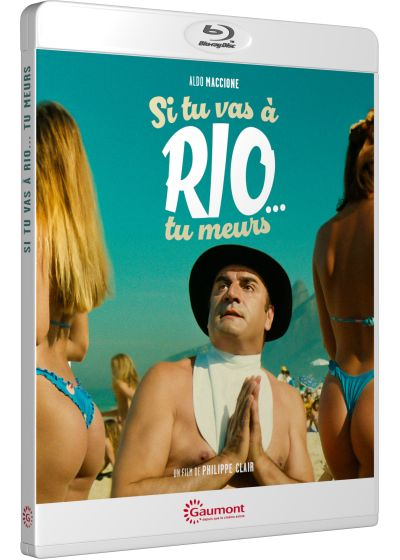 Blu-ray-hoes met een man met hoed, met vrouwen in bikini.