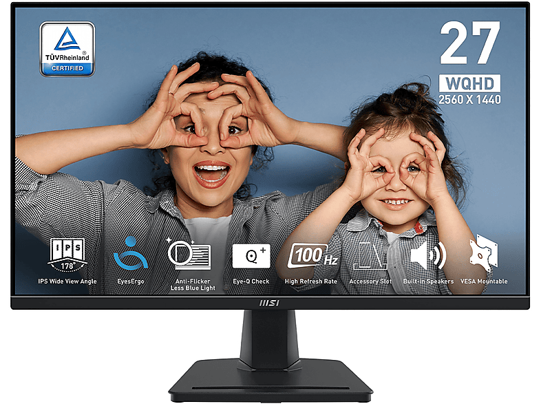 MSI PRO Mp275Q Monitor Gaming, 27", Wqhd, 2560 x 1440 Pixel