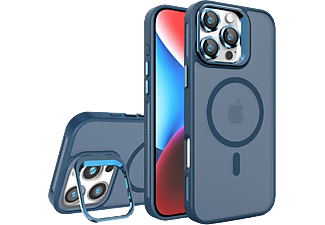 PIILI iPhone 16 Pro Metal Bracket Magsafe Mat Telefon Kılıfı Mavi