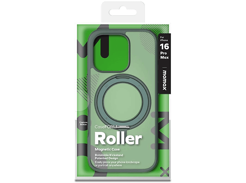 MOMAX MRAP24XLG Roller CaseForm Magnetic Case iPhone 16 Pro MaxTelefon Kılıfı Yeşil