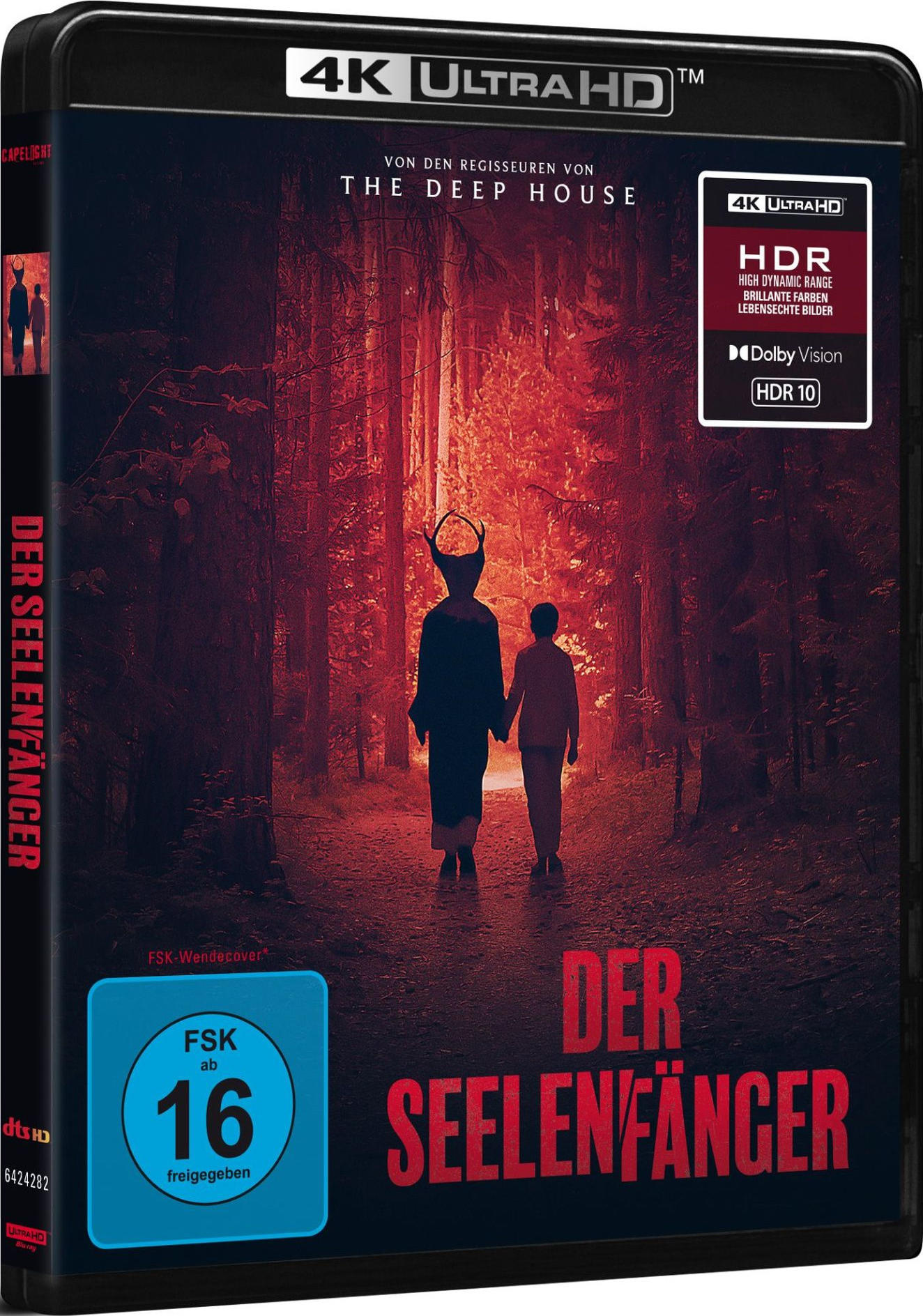Filmcover von Der Seelenfänger. Zeigt zwei Figuren in einem Wald mit Text.