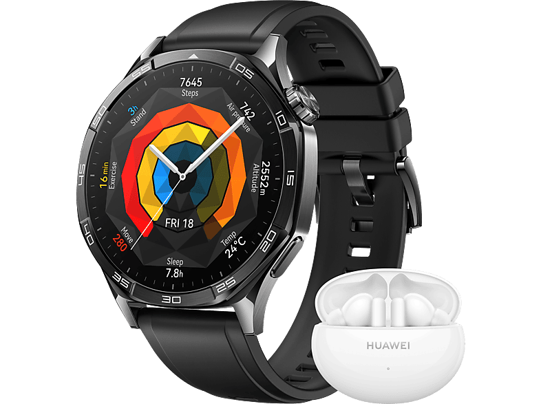 Huawei Combo Smartwatch Gt5 46mm Noir + Freebuds 5i Blanc (hua20010)