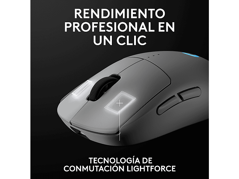 Ratón gaming - Logitech G Pro 2 Lightspeed, Bluetooth, Inalámbrico, 44.000 ppp, Ambidiestro, Botones personalizables, Conmutadores Lightforce, Blanco – imagen 2